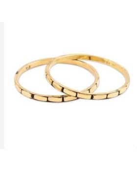 Handmade liner brass bangle set